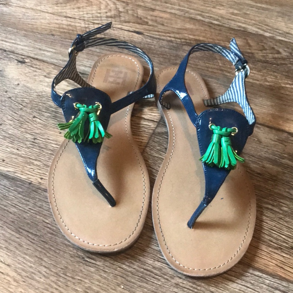 Tommy Hilfiger Tassel sandals navy and green
